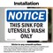 Signmission This Sink For Utensil Wash Only, 10 in W x Rectangle, Vinyl Decal OS-2PACK-NS-D-710-L-16709 - alternate 2